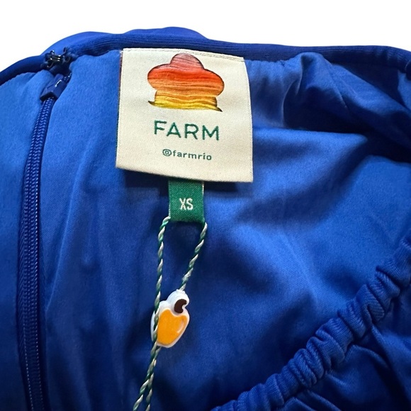 FARM Rio Bright Blue Long Sleeve Midi Dress Size XS NWT - Picture 12 of 14